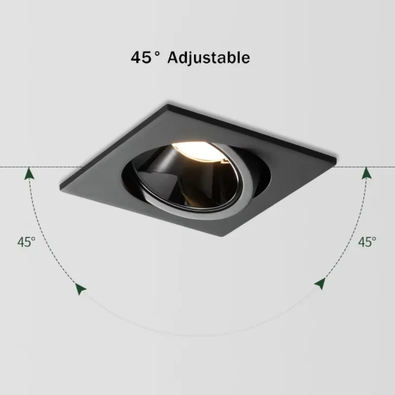 Recessed LED Ceiling Lamp Angle Adjustable 7W 24W Single/Double Head LED Spot lights Anti-Glare Downlight For Home Office Store