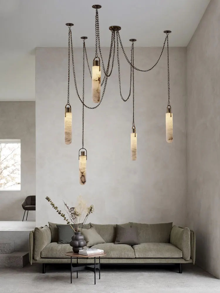 Marble Design Gold Chrome Dimmable LED Hanging Lamps 2026 Chandelier Suspension Luminaire Lampen For Dinning Room