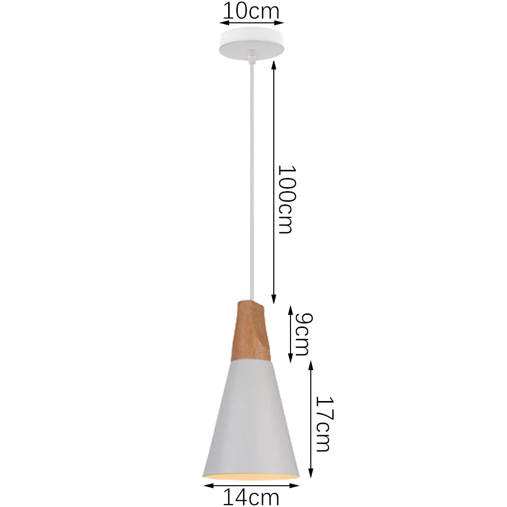 Loft Modern Pendant Light Wood Nordic Hanging Lamp Kitchen Lighting Fixture Industrial Chandelier Hanglamp Living Room Luminaire