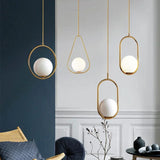 Modern Nordic Glass Ball Pendant Light - Minimalist Hanging Ceiling Fixture for Living Room, Dining Room & Bedroom Decor