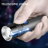 395NM UV Flashlight Rechargeable Ultraviolet Torch Pet Urine Scorpion Detector UV Lamp Anti-counterfeiting Bill Seal Detector