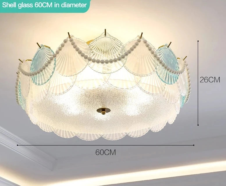 French Lamp Cream Wind Lamps Modern Simple Children&#39;s Room Bedroom Lamp Ceiling Lamp Net Red Shell Lamp 2023 New Light Luxury