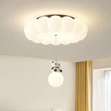 Children's Room Cloud Ceiling Lights LED Panda Hanging Ball Light French Cream Style Baby Room Boy Girl Bedroom Ceiling Lamps