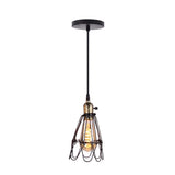 Modern Cage Pendant Light E27 Iron Minimalist Vintage Scandinavian Loft Pyramid Pendant Lamp Metal Hanging Ceiling Lamp Fixtures