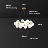 2026 Modern Glass Bubble Chandelier - Dimmable Art Deco Hanging Lamp