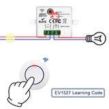 Wireless RF 433MHz Light Switch Kit - 10A Relay Receiver & Mini Wall Button