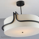Modern Fabric Art Ceiling Chandelier Black Dining Room Bedroom Hallway Pendant Lights Minimalist Decor Indoor Lighting Fixture