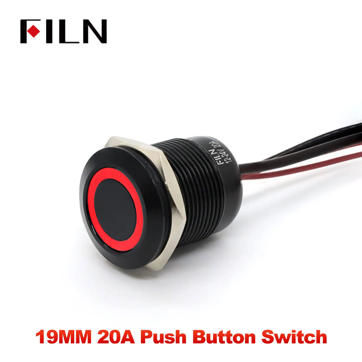 19mm 20A Push Button Switch - IP66 Waterproof Metal LED Light