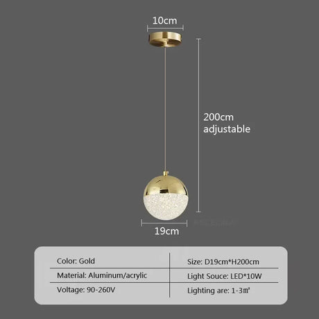 Nordic LED Dining Chandelier Creative Simple Acrylic Half Ball Indoor Pendant Lamp for Restaurant Aisle Corridor Pendant Lamp