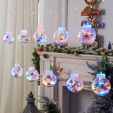 Christmas Balls Santa Claus Led Garland Curtain Lights Christmas Decorations for Home New Year 2023 Gifts Navi dad Tree Xmas Gift