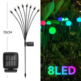 LED Firefly Lamp Solar Outdoor Light Garden Decoration Waterproof Garden Home Lawn Fireworks Light Floor New Year Christmas