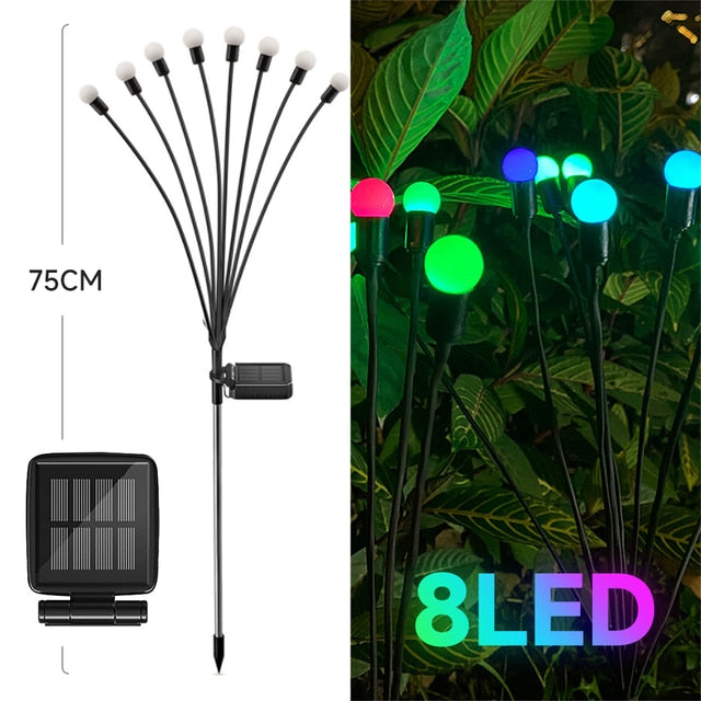 LED Firefly Lamp Solar Outdoor Light Garden Decoration Waterproof Garden Home Lawn Fireworks Light Floor New Year Christmas