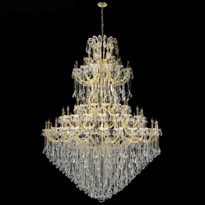 Maria Theresa Chandelier Luxury Clear Crystal Ceiling Chandelier Lighting Led Empire Royal Gold Hanging Light Fixture For Foyer