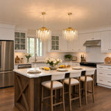 Modern Gold Crystal Chandelier, Tree Branch Adjustable Height K9 Crystal  Pendant Light Fixture for Hallway Kitchen Island Dining Room Bedroom