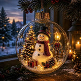 Glowing Christmas Story Ornament - Glowing Christmas Diorama Ornament, Light-Up Mini Scene With Warm LED Light, Light-Up Mini