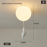 Designer Polar Bear Cartoon Pendant Chandelier - LED Resin Kid's Room Light