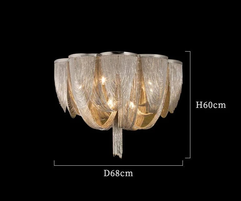 Nordic Design Italian Chain Chandelier Luxury Chandelier Tassel Lighting Home Deco Living Room Dining Room Restaurant Decoration