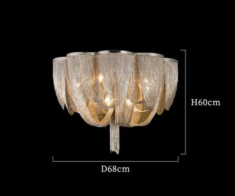 Nordic Design Italian Chain Chandelier Luxury Chandelier Tassel Lighting Home Deco Living Room Dining Room Restaurant Decoration