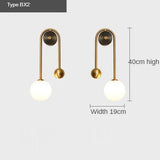 Modern Gold Glass Globe Wall Sconce - Elegant LED Lamp for Bedroom & Living Room
