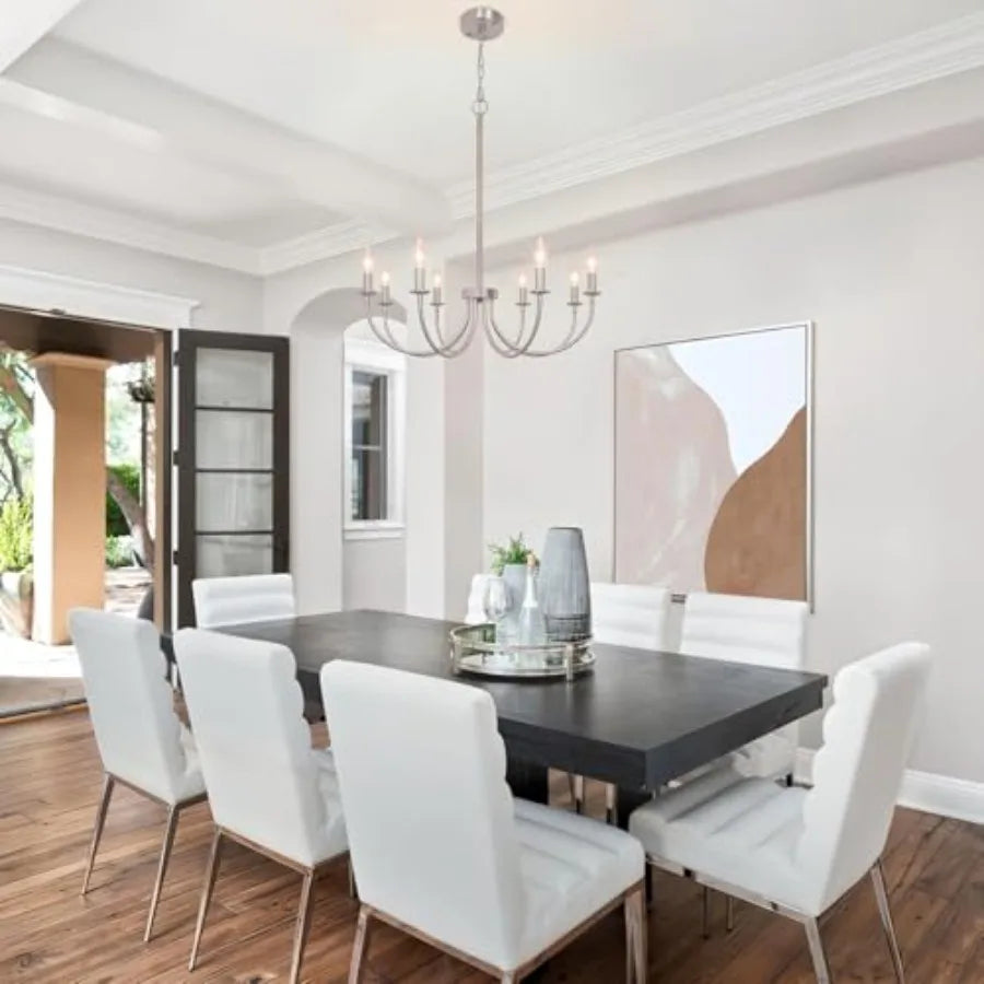 Farmhouse Chandelier for Dining Room Chandelier Industrial Modern Candle Chandeliers for Living Room Foyer Kitchen Entryway Bed