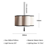 Nordic Fabric Pendant Lights Hotel Restaurant Shop Hall Art Cloth Chandelier Living Room LED Lights for Home Decor Fixtures