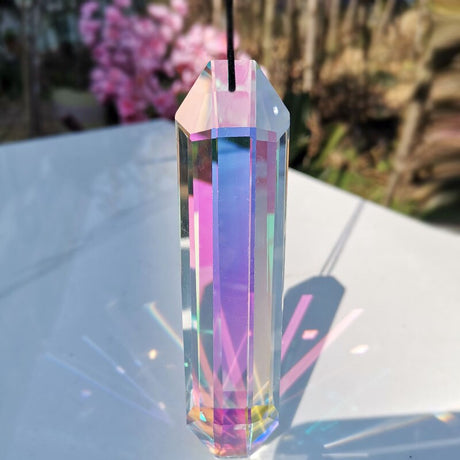 120mm Crystal Suncatcher Clear Hexagon Hanging Chandelier Prism Pendant Home Garden Wedding Decoration Figurine DIY Craft