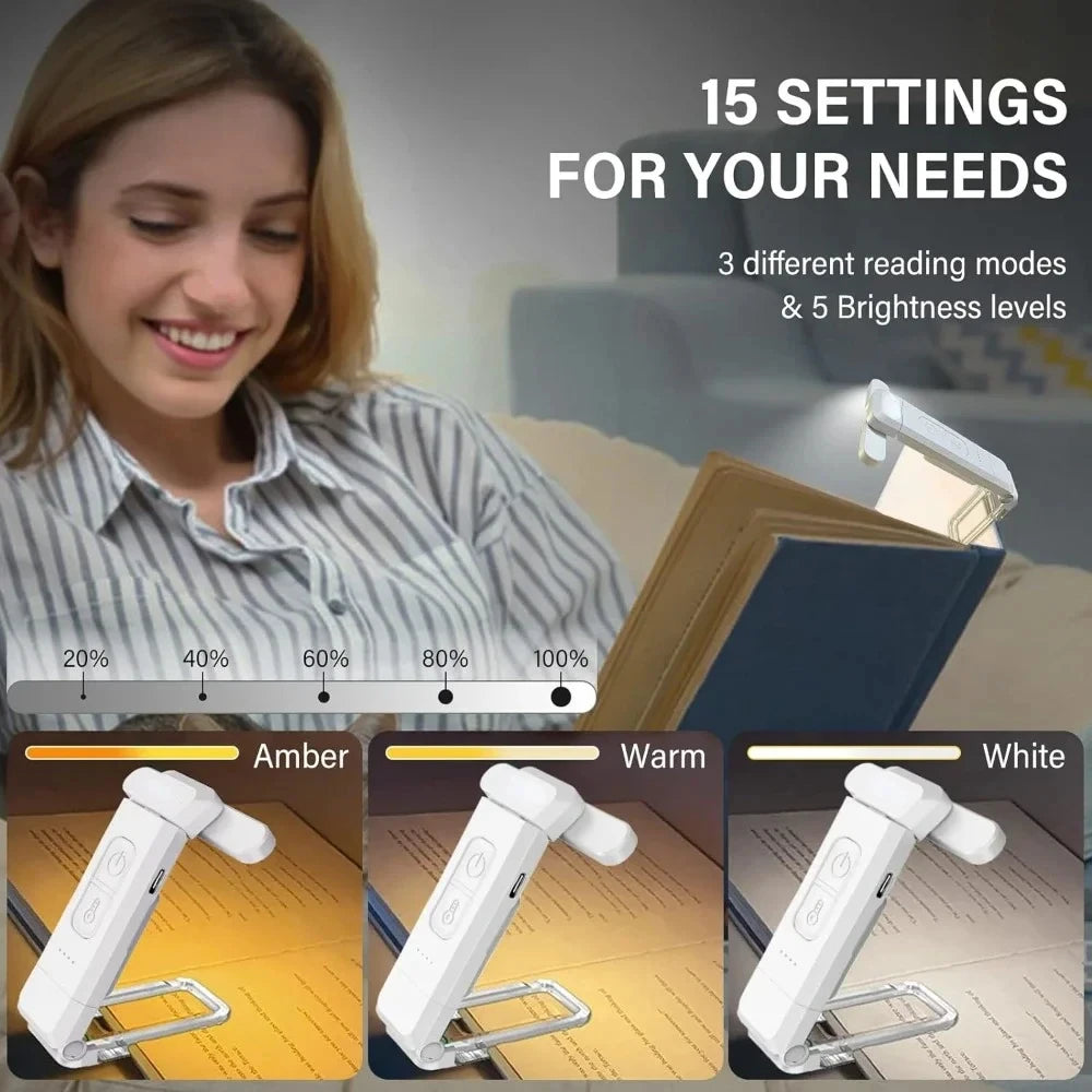 NV Reading Light, USB Rechargeable Book Light for Reading At Night in Bed,LED Clip on Portable Bookmark Light for Reading in Bed
