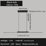 Modern LED Pendant Light 80/100CM For Living Room Kitchen Restaurant Dining Table Bar Indoor Decorative Lighting Hanging Lights