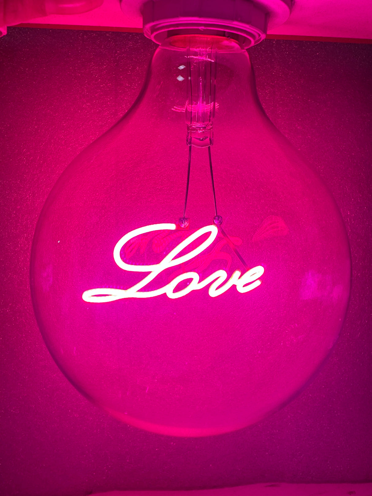 LOVE G125 220V 4W Dimmable Pink Red Yellow Edison Bulb Neon Letter Light Transparent Desk Light Ambient Light
