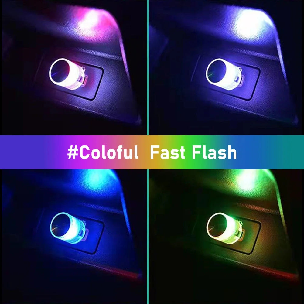 Car Mini Light USB Plug LED Atmosphere Lights Car Decorative Lamp Emergency Lighting PC Mobile Power Auto Interior Nightlight