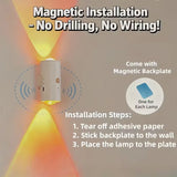 RGB Motion Sensor LED Wall Lights - Rechargeable Magnetic Night Light with Remote (16 Colors)