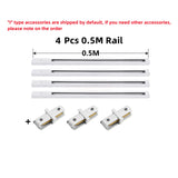LED Track Light Rail 0.5M 1M Black White Aluminum 2 Wire System Track Light Series Universal Track for Ceiling Spot Lamps