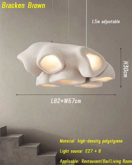 Nordic Living Room Wabi -Sabi Chandelier Minimalist Designer Dining Room Decoration Lamp Bar Restaurant Cafe's LED Pendant Lighting