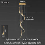 Crystal Chandelier Modern Villa Living Room Chandelier Hanging Lamp LED Crystal Lamp Exhibition Hall Staircase Pendant Lamp