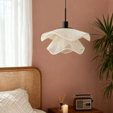 Handmade Rattan Flower Pendant Lamp - Organic LED Chandelier for Living Room