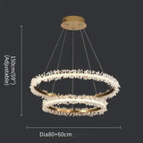 French Light Luxury Lamps Modern Minimalist Living Room Diningroom Bedroom Lighting Internet Celebrity Ring  Crystal Pendant