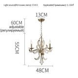 American Retro Crystal Chandeliers French Creative Candle Design Led Lamp for Bedroom Living Room Study Pendant Lighting