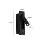 Creative Rotatable Aluminum Wall Lamp LED Embedded Sconce Hotel Cafe Bar Bedside Copper Nickle Chrome Metal Reading Lighting