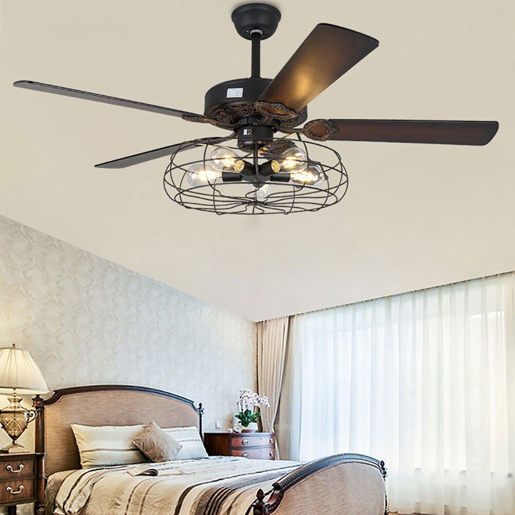 5 Blade Standard Ceiling Fan with Remote Control and Light Kit Included For Room 2022 New Style