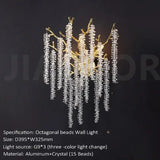 Modern Luxury Crystal LED Wall Lamp - Decorative Sconce Light Fixture for Living Room Background, Bedroom Bedside & Villa Interiors