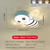 Modern Novelty Simplicity Cute Cartoon Bees LED Ceiling Lights Circlar Design Lamp for Chidren's Room Home Decoration Chandelier