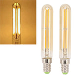2Pcs E14 LED Tubular Light Bulbs - 4W 2300K Warm Amber T20x120 Filament Lamp