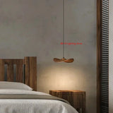 Japanese Wabi Sabi Solid Wood Lamp for Living Dining Room  Villa Duplex Kitchen Island Linear Light 3colors Changeable