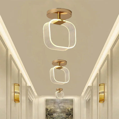 Modern LED Ceiling Lamp Creative Nordic Home Decors Lights For Living Room Corridor Hallway Aisle Cloakroom Black Gold Lutre