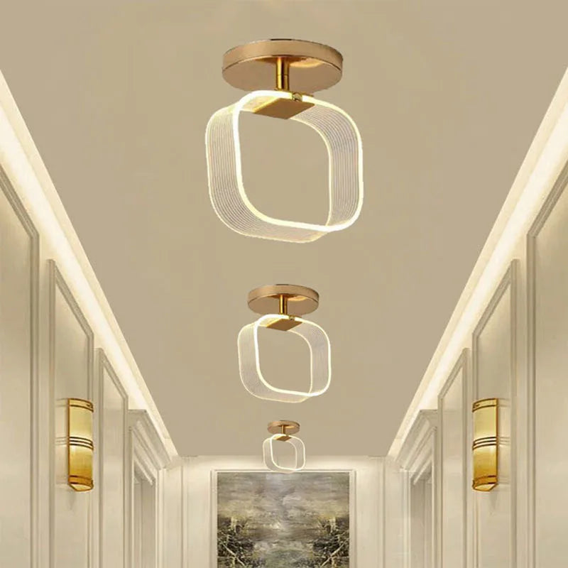 Modern LED Ceiling Lamp Creative Nordic Home Decors Lights For Living Room Corridor Hallway Aisle Cloakroom Black Gold Lutre