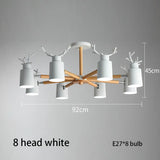Log chandelier living room bedroom ceiling pendant light fixtures kitchen ceiling lighting deer design e27 light
