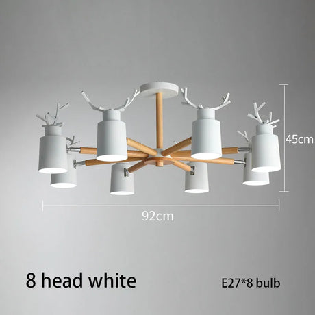 Log chandelier living room bedroom ceiling pendant light fixtures kitchen ceiling lighting deer design e27 light