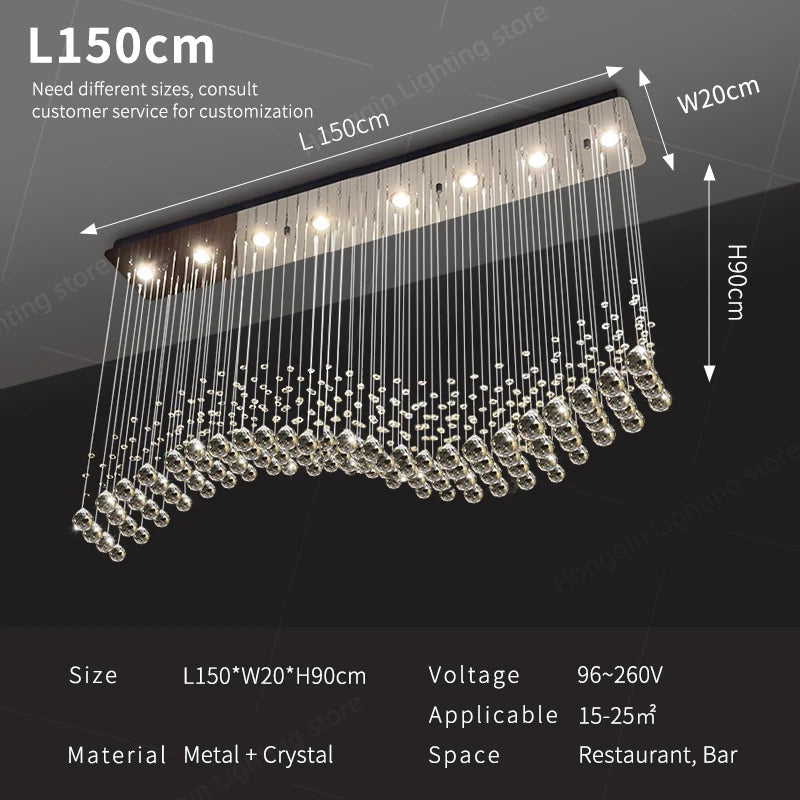 Modern Crystal Pendant Ceiling Lamp - Luxury Suspension Living Room Light