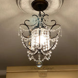 American Entrance Crystal Retro Chandelier Personalized Creative Aisle Entrance Corridor Foyer Cloakroom Bar Restaurant Light
