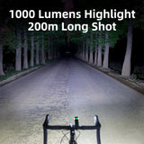 1000 Lumen Bicycle Headlight with Power Bank Function - USB Rechargeable LED Bike Front Light for MTB & Road Cycling